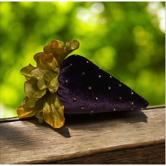 Paxe's Designs ~ Purple Velvet Vintage Style Strawberry Pincushion