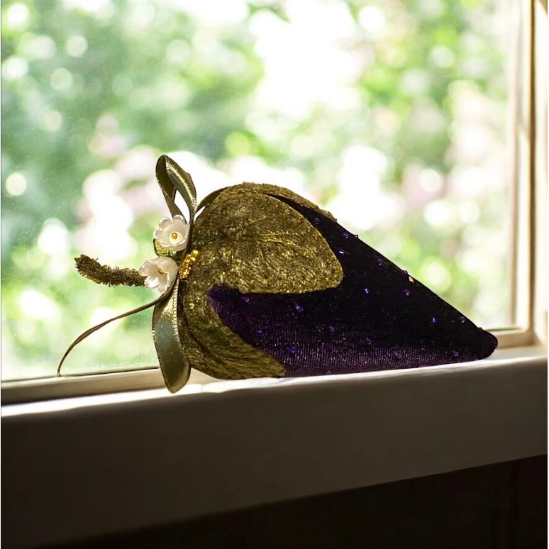 Paxe's Designs ~ Purple Velvet Vintage Style Strawberry Pincushion