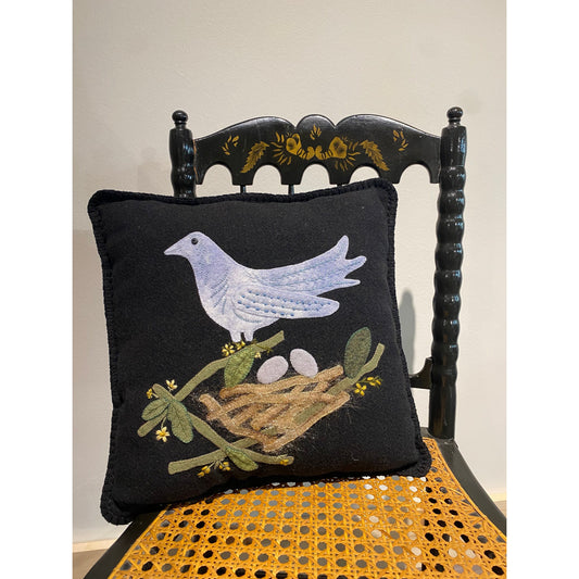 Paxe's Designs | Wool Applique Finished Pillow - Blue Bird
