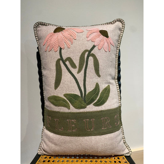 Paxe's Designs | Wool Applique Finished Pillow - Fleur