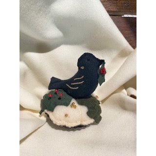 Paxe's Designs | Christmas Blackbird Pincushion