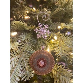 Paxe's Designs ~ Wool Penny Christmas Ornament | Paw Print Heart