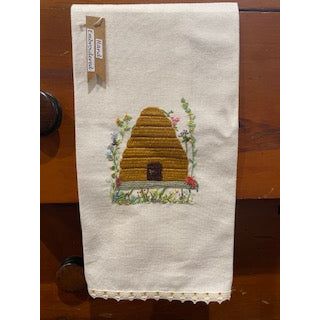 Paxe's Designs ~ Hand Embroidered Tea Towel ~ Bee Hive