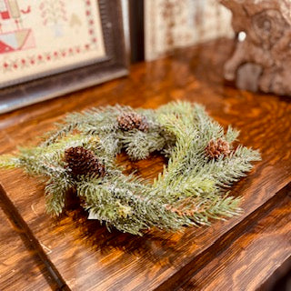 HHWW ~ Small Pine Candle Wreath with Pinecones