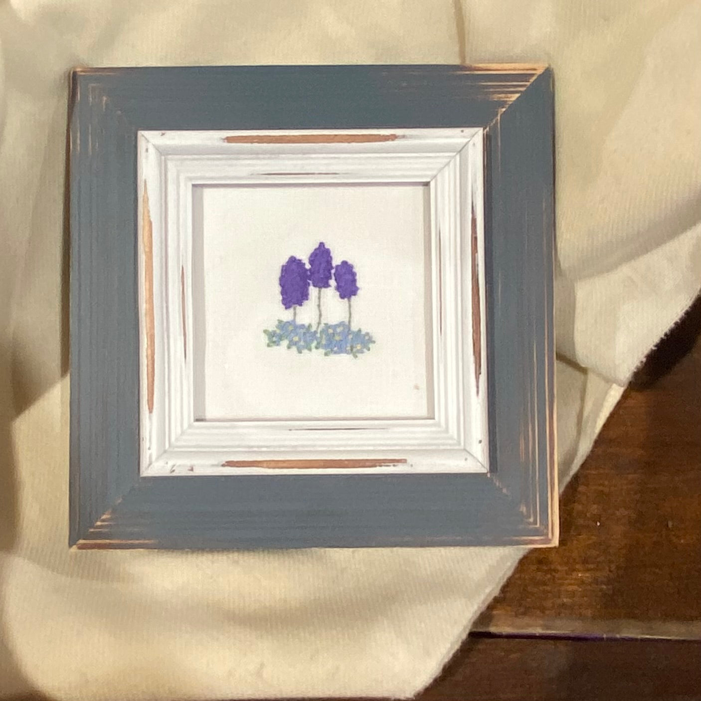 Paxe's Designs ~ Hand Embroidered Flower in a Frame