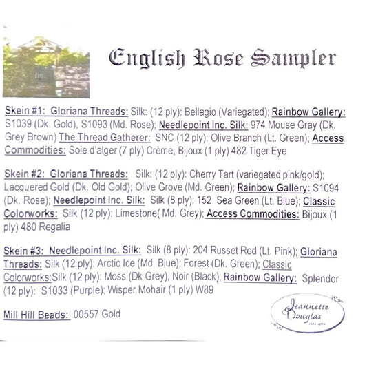 Jeannette Douglas Designs | English Rose Sampler Embellishment Package