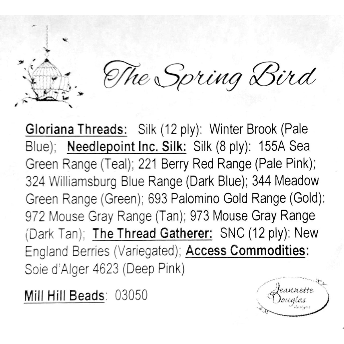 Jeannette Douglas Designs | The Spring Bird Embellishment Package