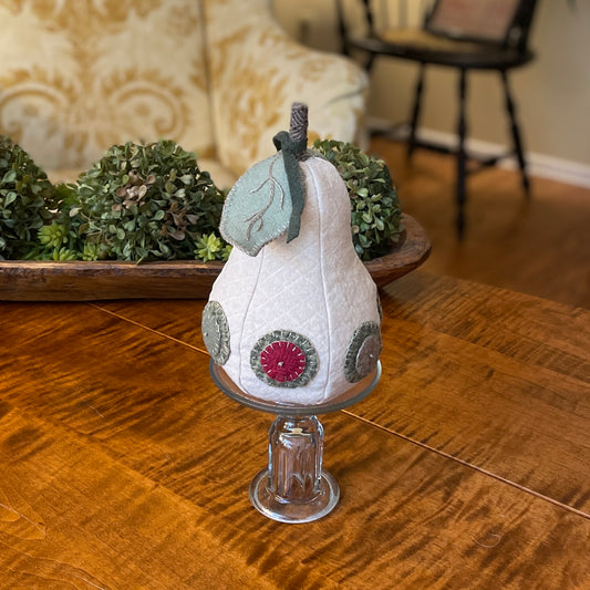 Paxe's Designs | Pear with Wool Pennies Pincushion