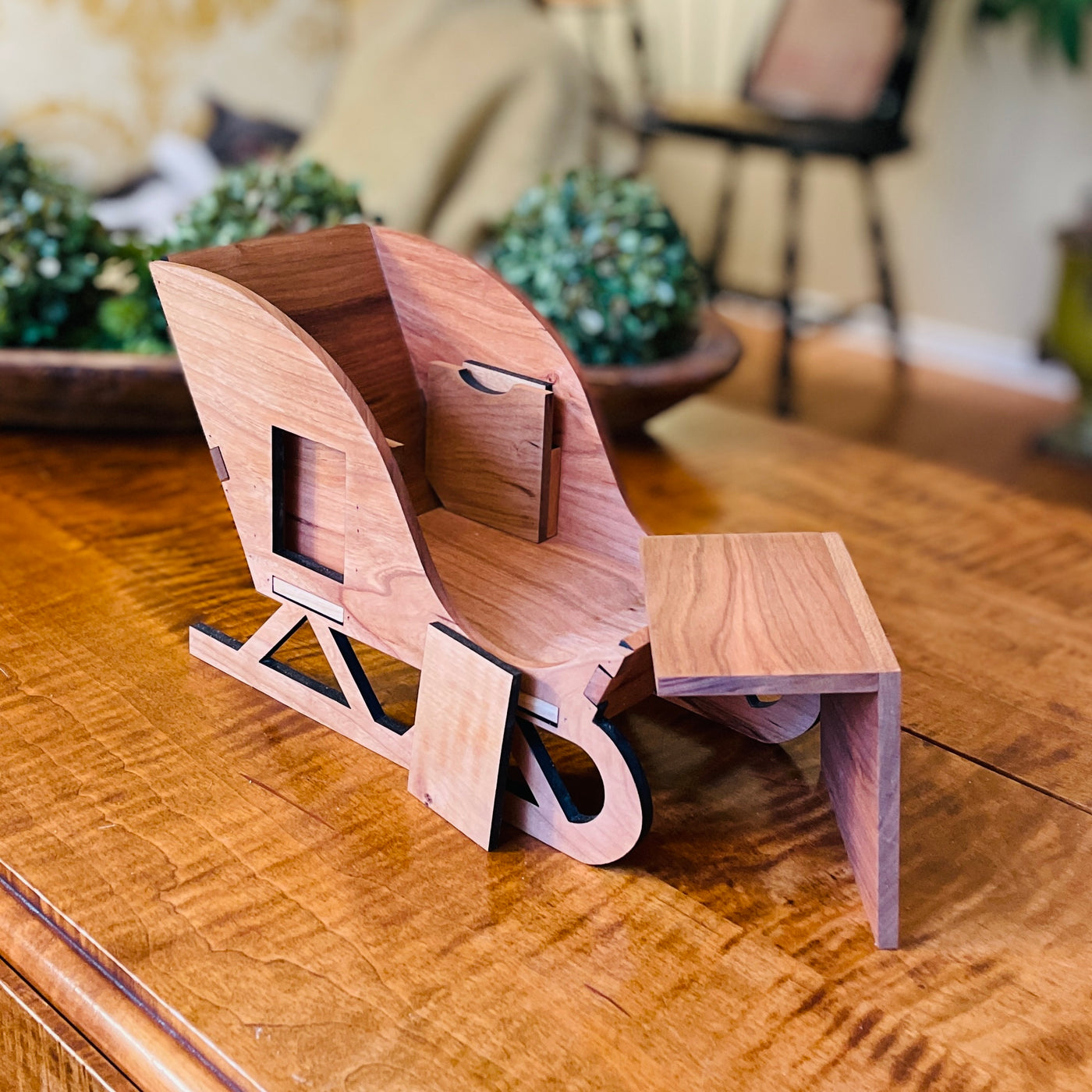 Cabranmary Woods ~ Cherry Wooden Sleigh with Windows and Seat