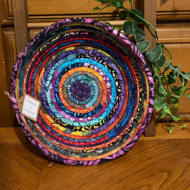 Hand-Crafted Fabric Covered Rope Bowl X-LG