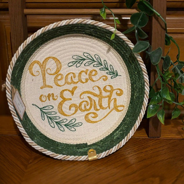 Hand-Crafted ~ Embroidered ~ Peace on Earth