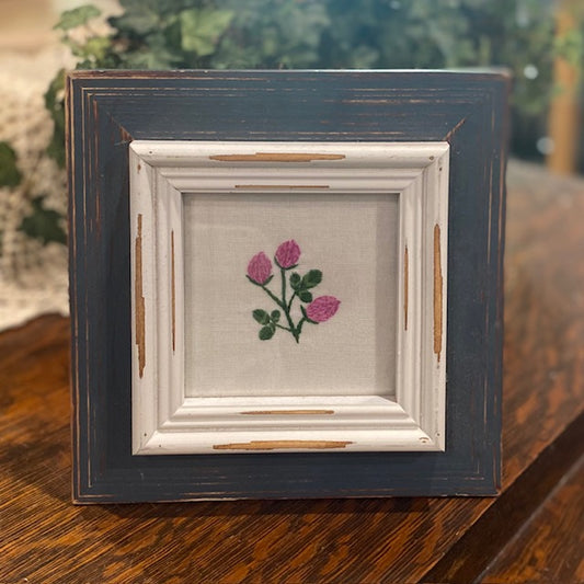 Paxe's Designs ~ Hand Embroidered Flower in a Frame