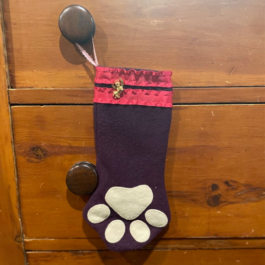 Paxe's Designs ~ Wool Applique Pet Stocking ~ Angel