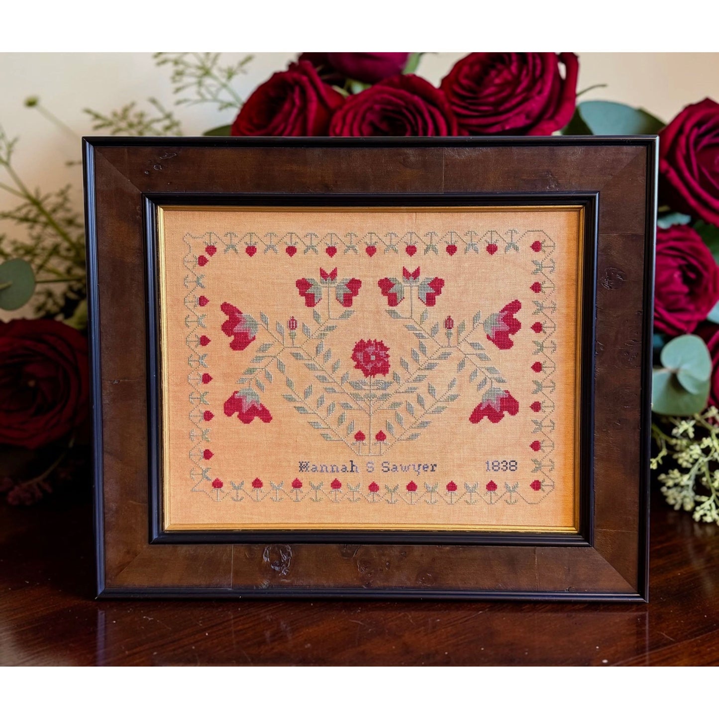 Hobby House Press | Hannah S Sawyer 1838 Reproduction Sampler