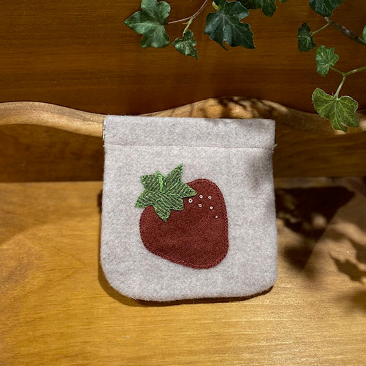 Paxe's Designs | #2 Strawberry Wool Change Purse