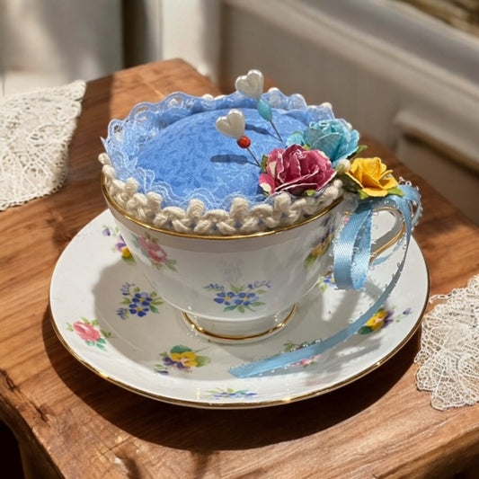 Paxe's Designs | #29 Vintage Teacup Pincushion