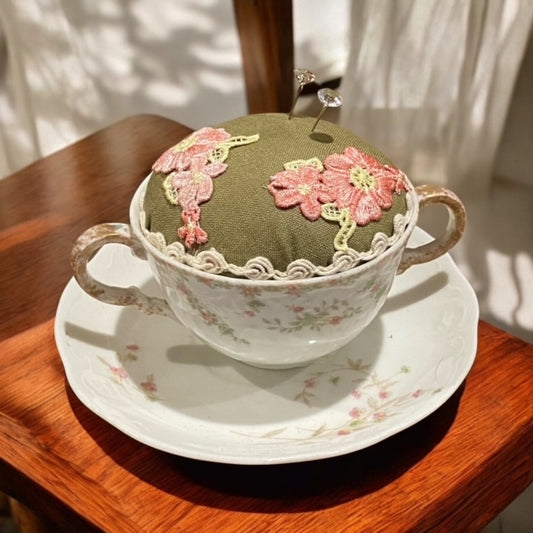 Paxe's Designs | #31 Vintage Teacup Pincushion