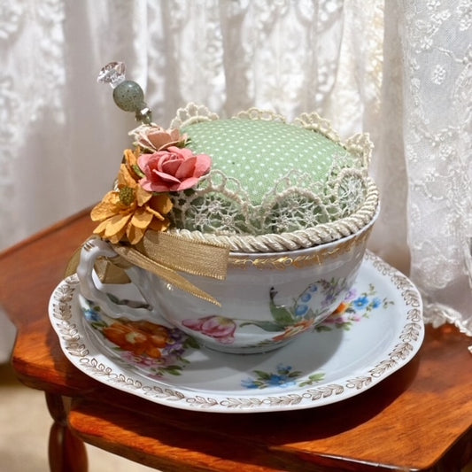 Paxe's Designs | #33 Vintage Teacup Pincushion