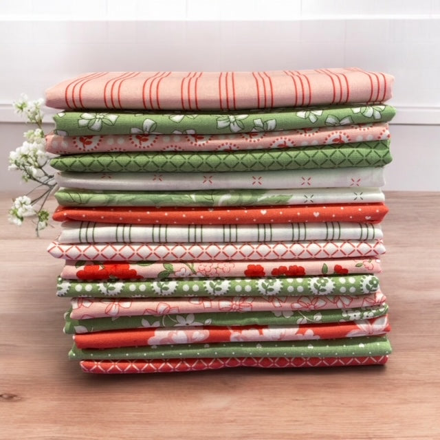 Lighthearted ~ Green & Pink ~ Fat Quarter Bundle