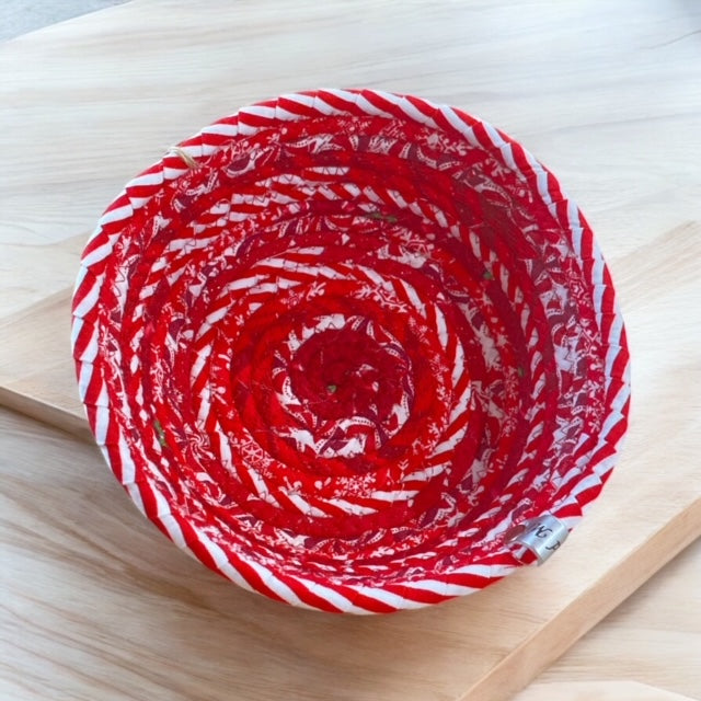 Hand-Crafted Fabric Covered Rope Bowl SM