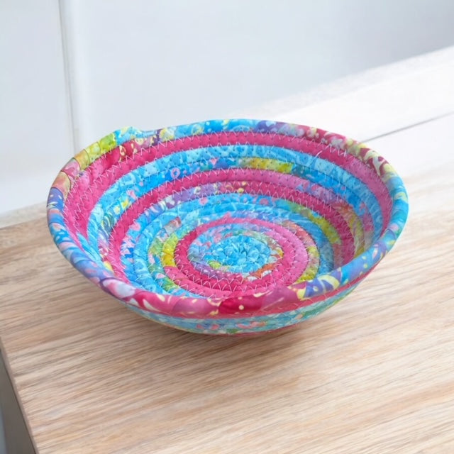 Hand-Crafted Fabric Covered Rope Bowl SM