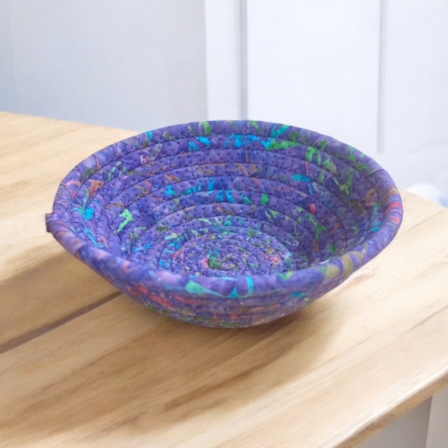 Hand-Crafted Fabric Covered Rope Bowl SM