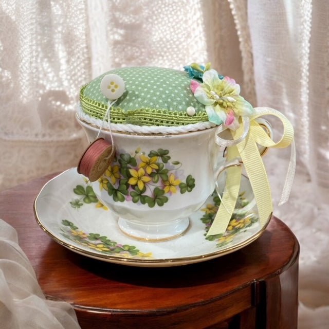 Paxe's Designs | #32 Vintage Teacup Pincushion