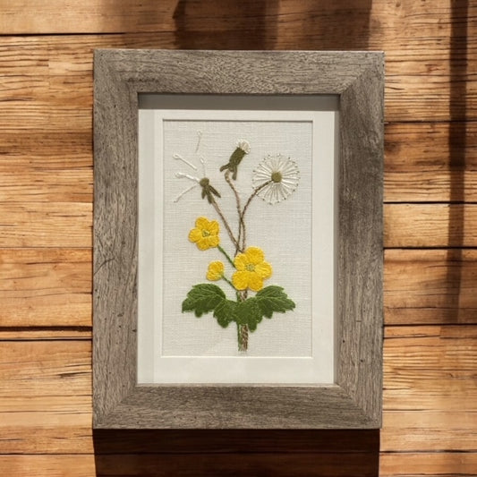 Paxe's Designs ~ Hand Embroidered Flower in a Frame