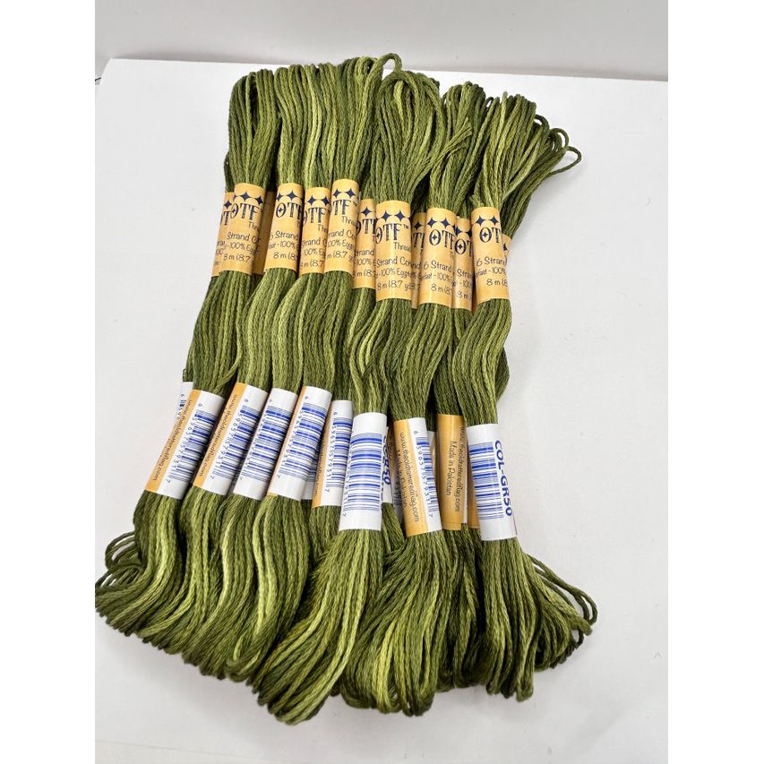 Old Tattered Flag 6 Strand ~ Leafy Green