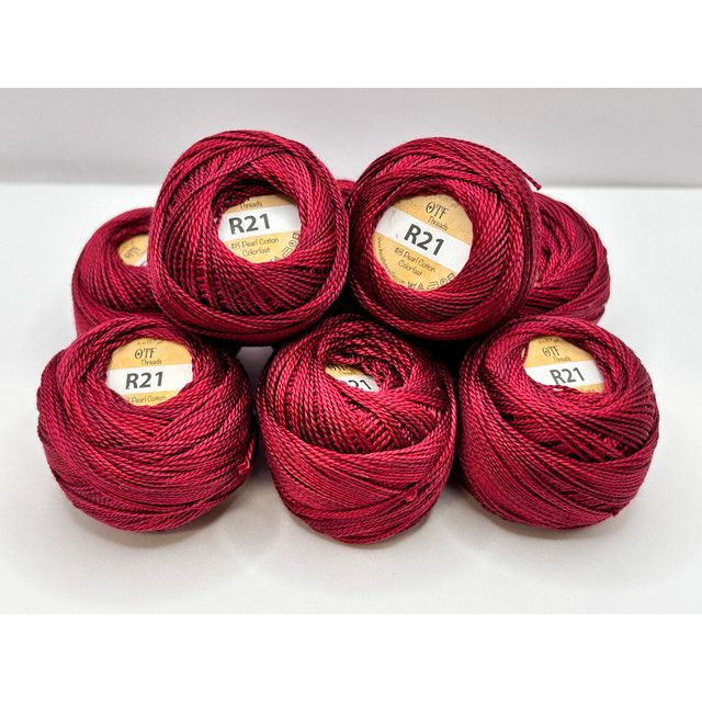 Old Tattered Flag Pearl 8 ~ Turkey Red