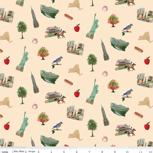 I Love New York ~ Icon Toss ~ C16071 Cream