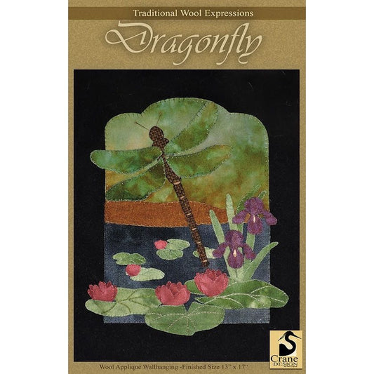 Crane Design ~ Dragonfly Wool Applique Pattern