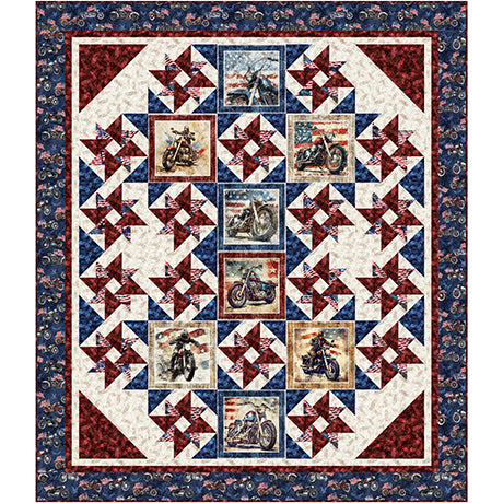 Ride With The Stars Quilt ~ Stars, Stripes, and Steel Quilt Pattern and/or Kit