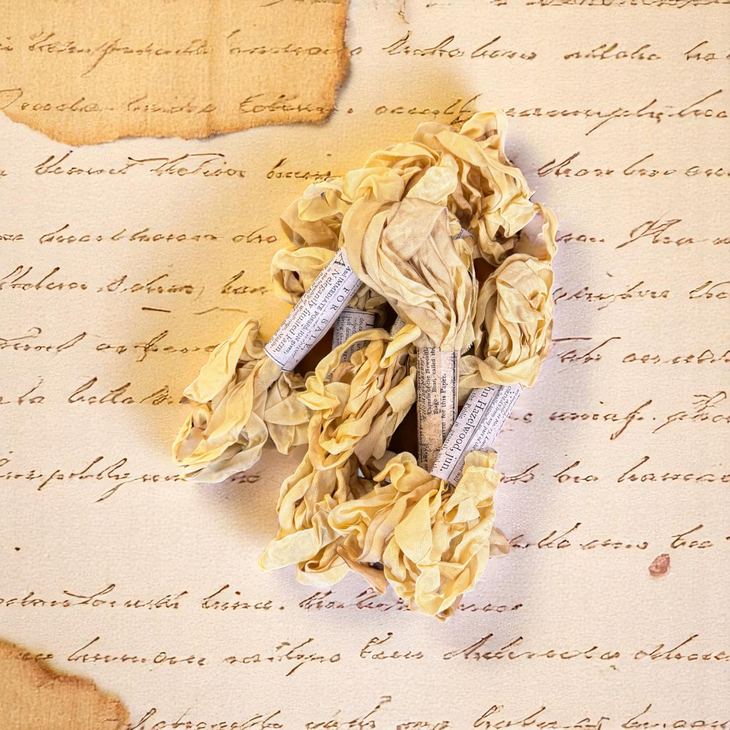 Monahan Papers | Aged Ribbon - Lemon Chiffon