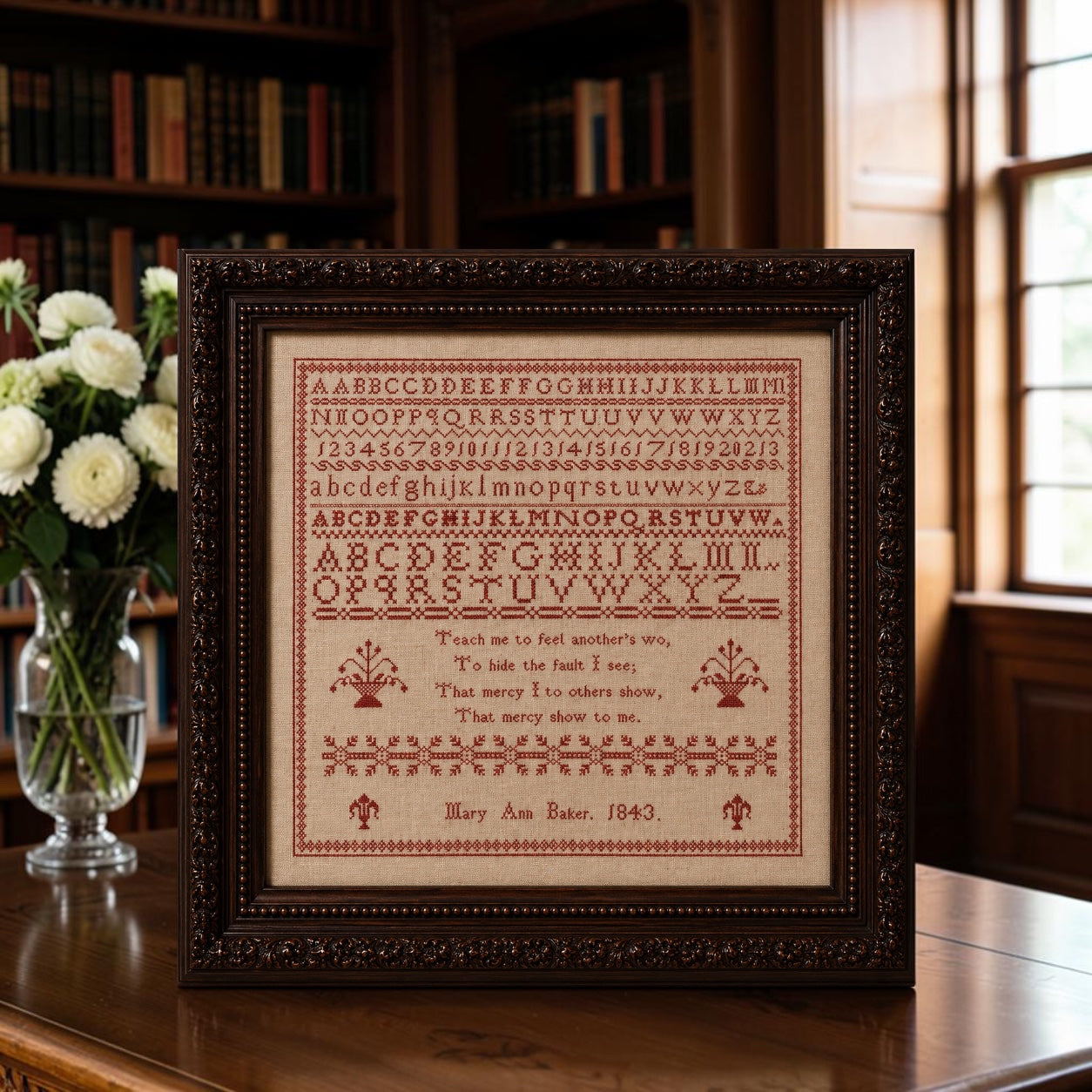 Hobby House Press | Reflections On Early 19th Century Samplers - Mary Ann Baker 1843