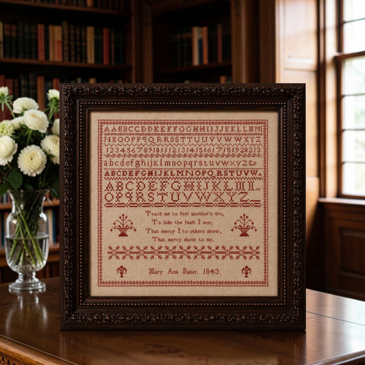 Hobby House Press | Reflections On Early 19th Century Samplers - Mary Ann Baker 1843