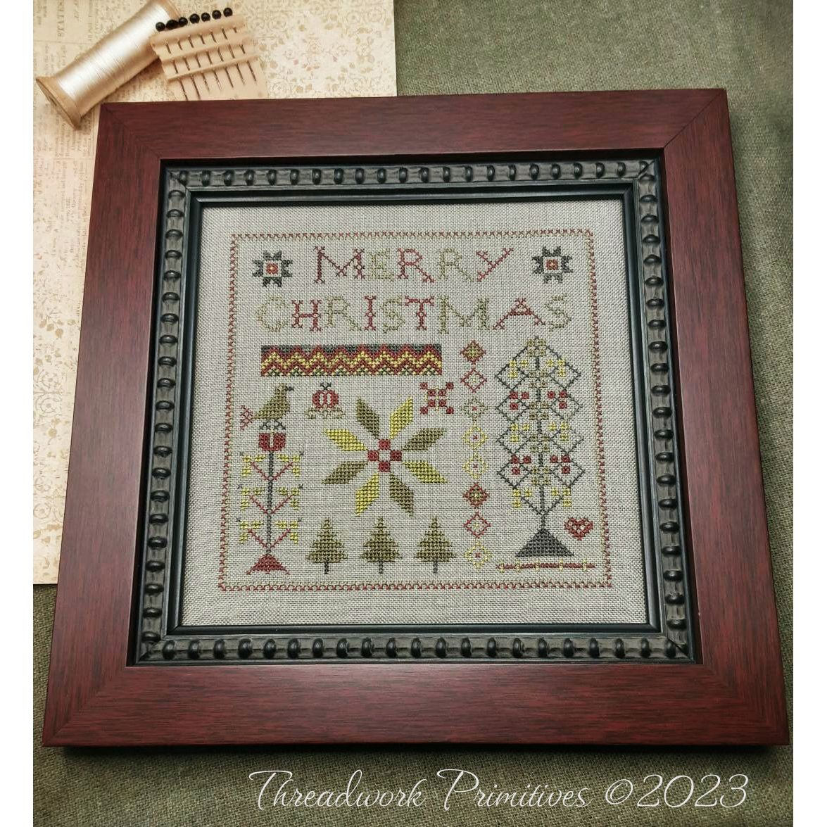 Threadwork Primitives ~ Merry Christmas Sampler Pattern