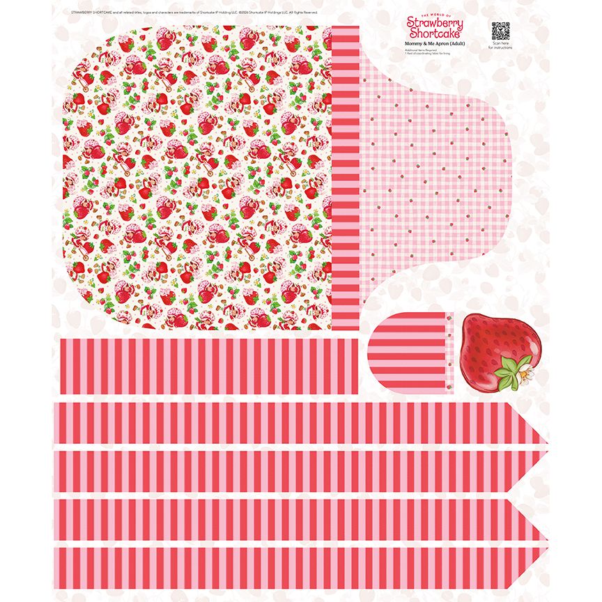 The World of Strawberry Shortcake Adult Apron Panel P18568-PANEL