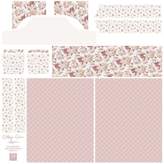 Daybreak on the Prairie ~ Cottage Core Apron Panel ~ PD17690 ROSE