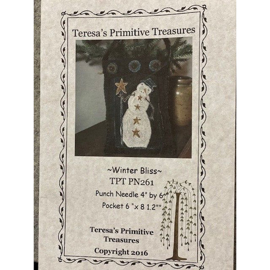 Teresa's Primitive Treasures ~ "Winter Bliss" Punch Needle Pattern PN261