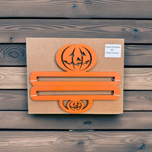 Cabranmary Woods | 6" Prairie Pumpkin Wooden Bell Pull - Orange