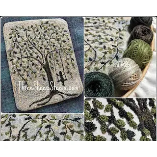 Three Sheep Studio ~ "Passing The Time" Punch Needle Pattern #PN571