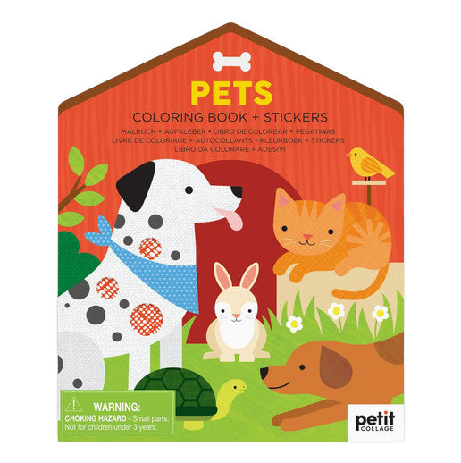 Coloring Book with Stickers: Pets