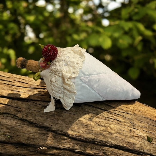 Paxe's Designs ~ Vintage Quilted Strawberry Pincushion