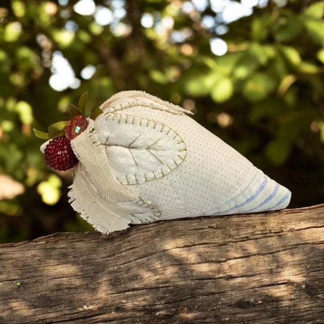 Paxe's Designs ~ Vintage Quilted Strawberry Pincushion