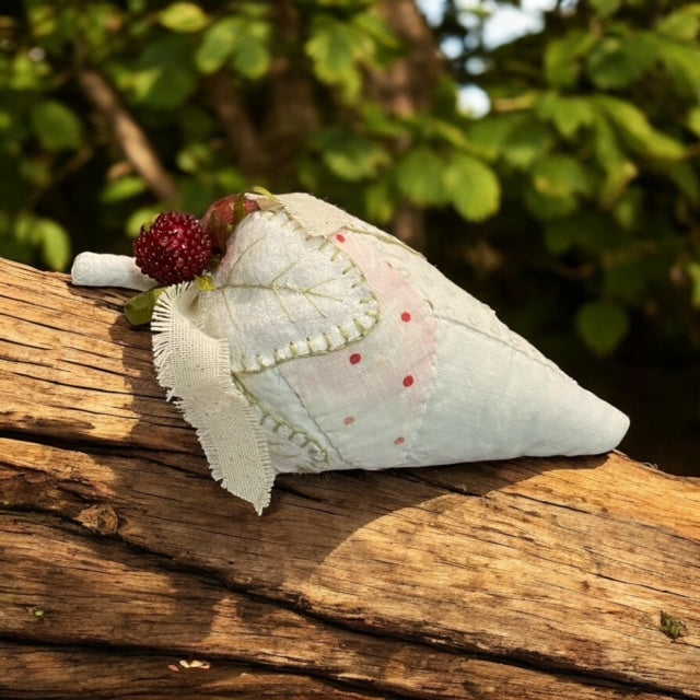 Paxe's Designs ~ Vintage Quilted Strawberry Pincushion