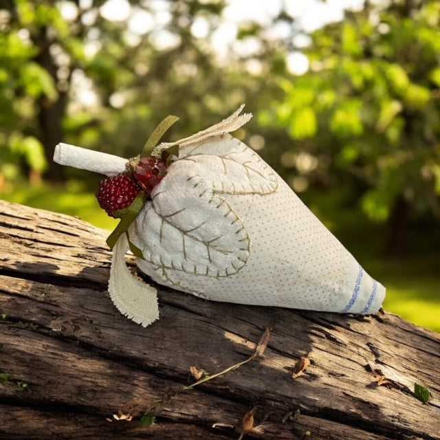 Paxe's Designs ~ Vintage Quilted Strawberry Pincushion
