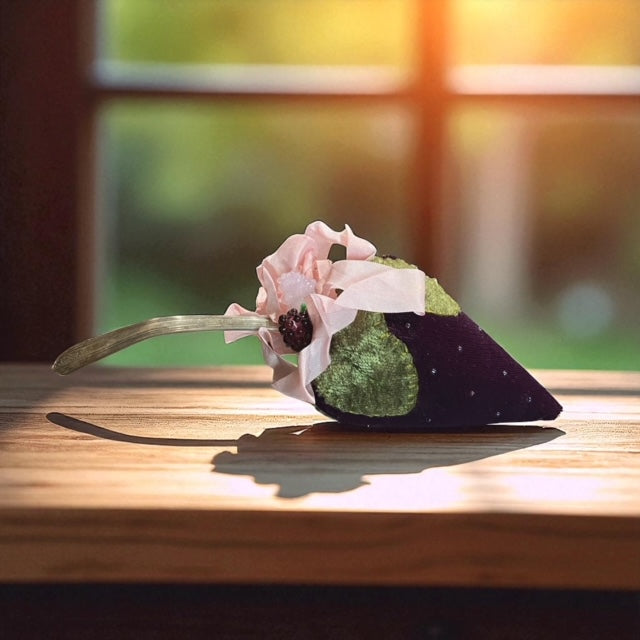 Paxe's Designs ~ Purple Strawberry Pincushion with a Spoon