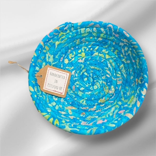 Hand-Crafted Fabric Covered Rope Bowl Extra-SM