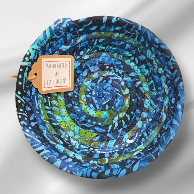 Hand-Crafted Fabric Covered Rope Bowl Extra-SM